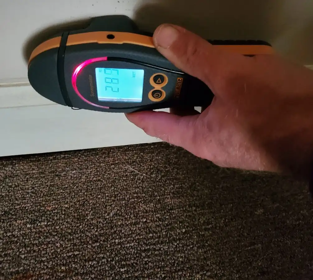 Moisture detection at baseboard during Mold Inspection & Testing in Ardmore